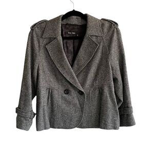 MARC AUREL Wool Blazer Jacket Black White Herringbone 38